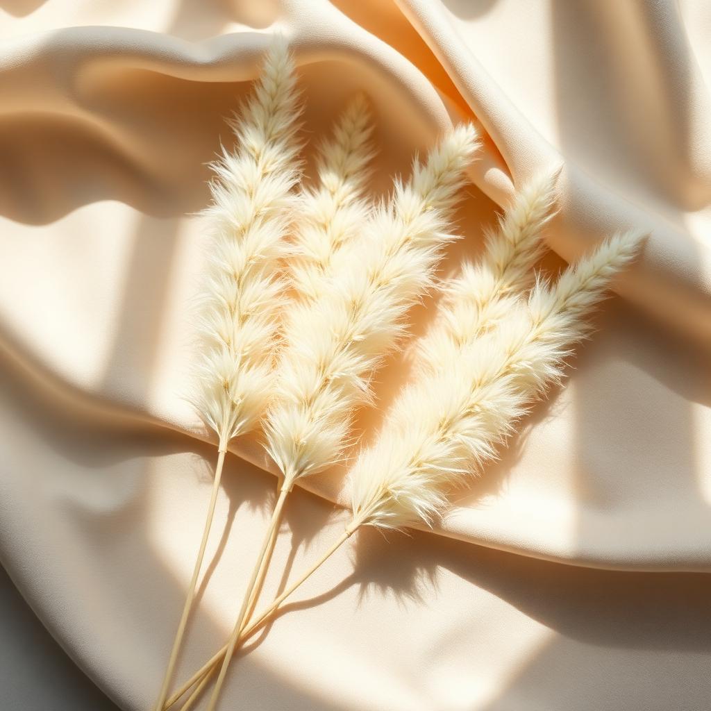 Ivory astilbe plumes on champagne linen